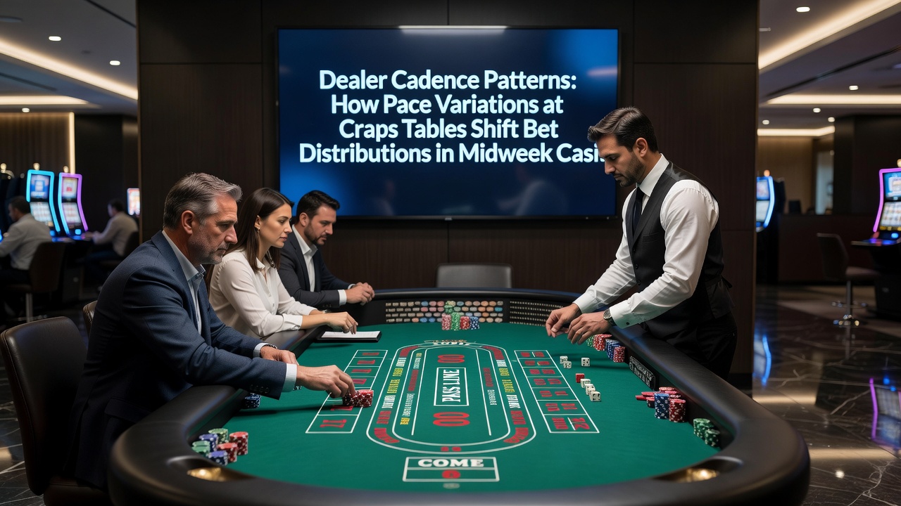 Close-up view of craps layout highlighting bet placement zones affected by dealer pacing during slower midweek play