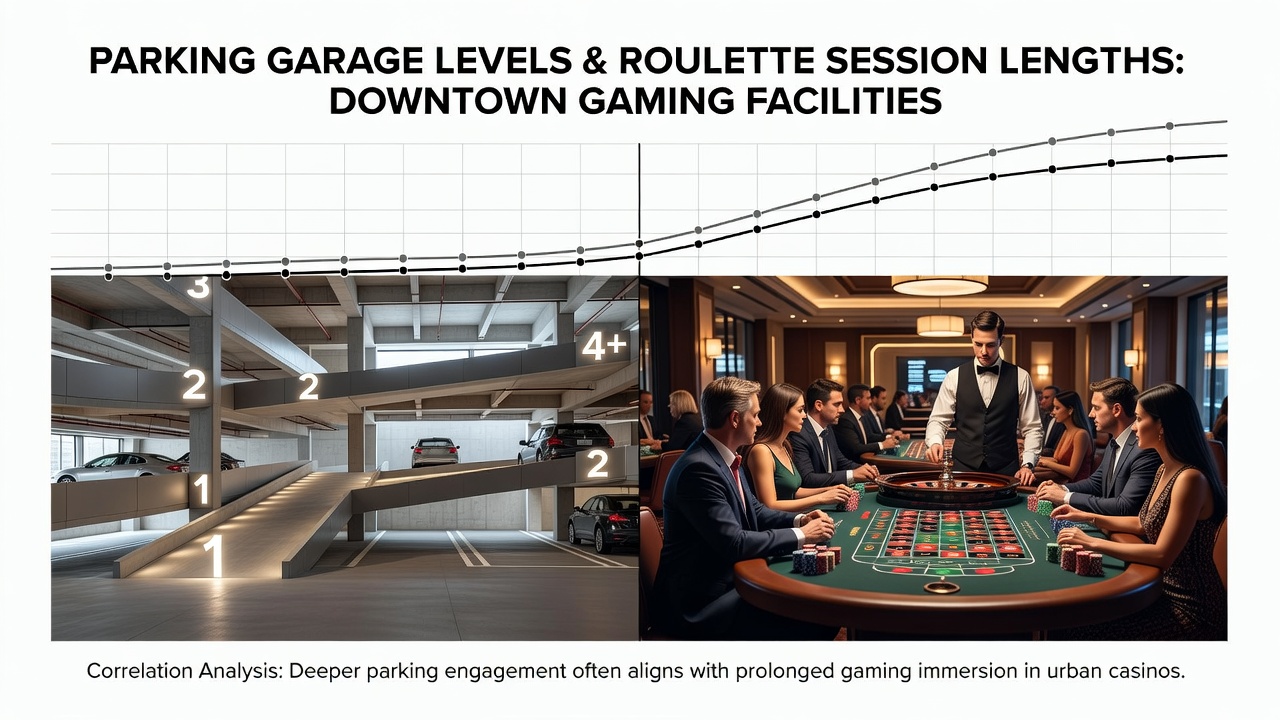 Downtown casino parking garage with multiple levels and vehicles entering